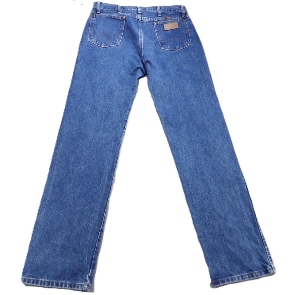 VTG Wrangler 13MWZGK Cowboy Cut Y2K Bootcut Denim Jeans Men W34xL34 Cotton Blue - Picture 2 of 16